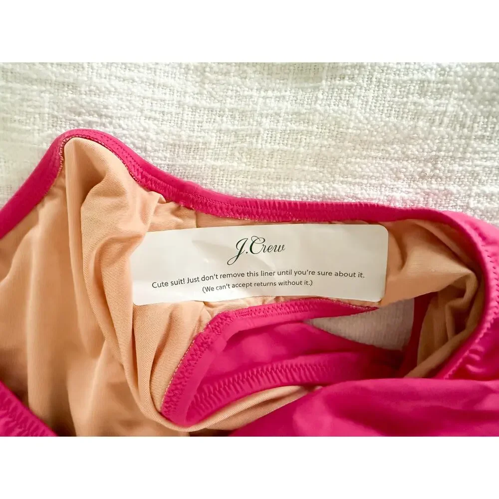 J. Crew | NWT | Ruched ruffle one-piece swimsuit in Radiant Fuchsia | Sz 24